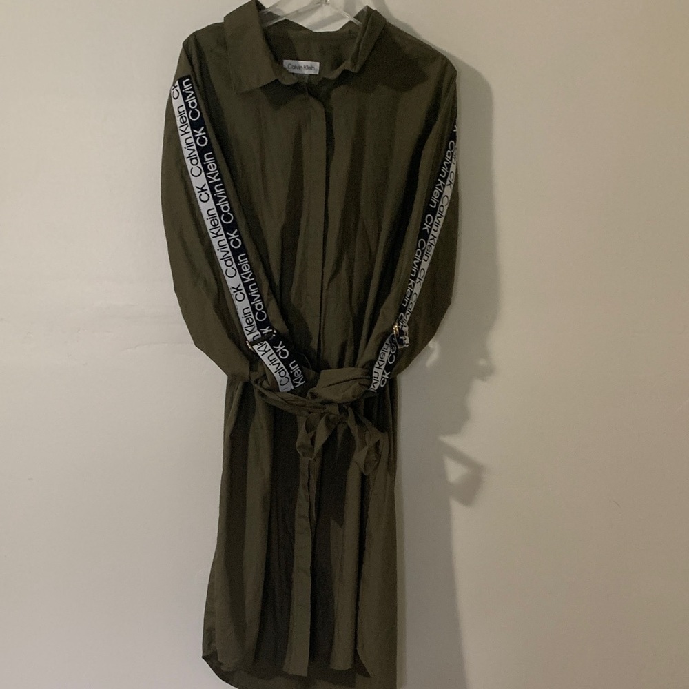 Calvin‎ Klein Long Sleeve Olive Dress